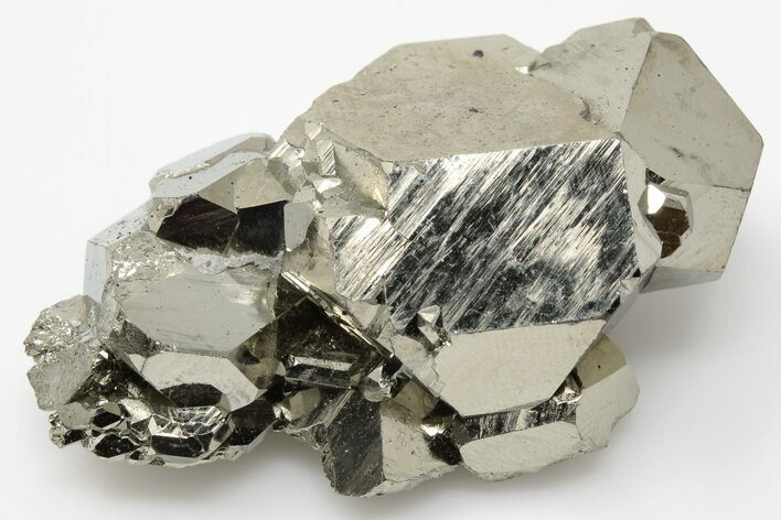 Shiny, Pyritohedral Pyrite Crystal Cluster - Peru #195668